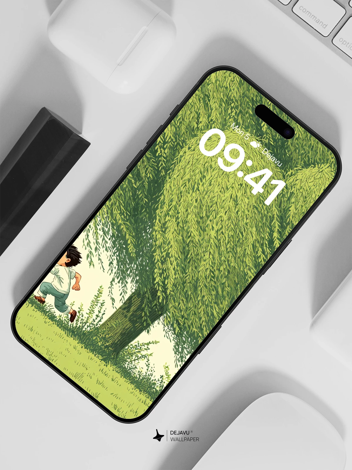 Whimsical Willow Forest Wallpaper 8K for iPhone and Android