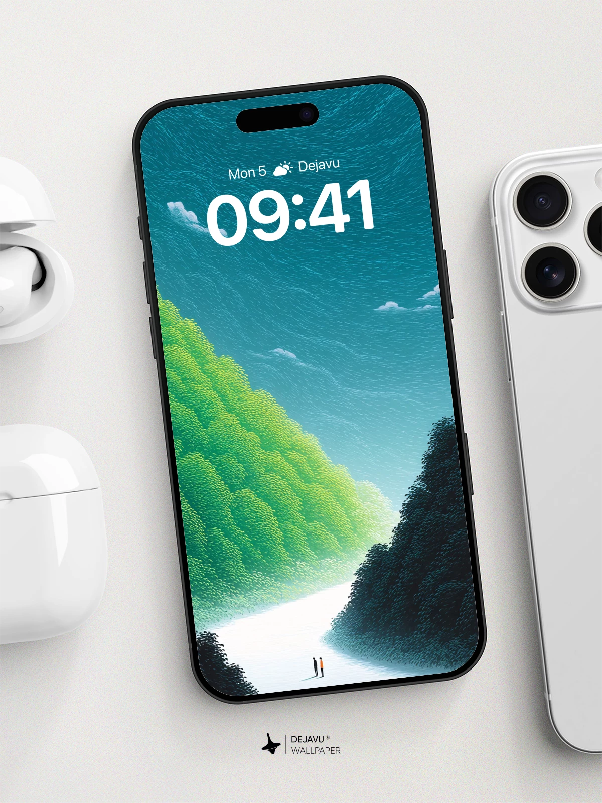 Surreal Valley Moonlight Wallpaper 8K for iPhone and Android