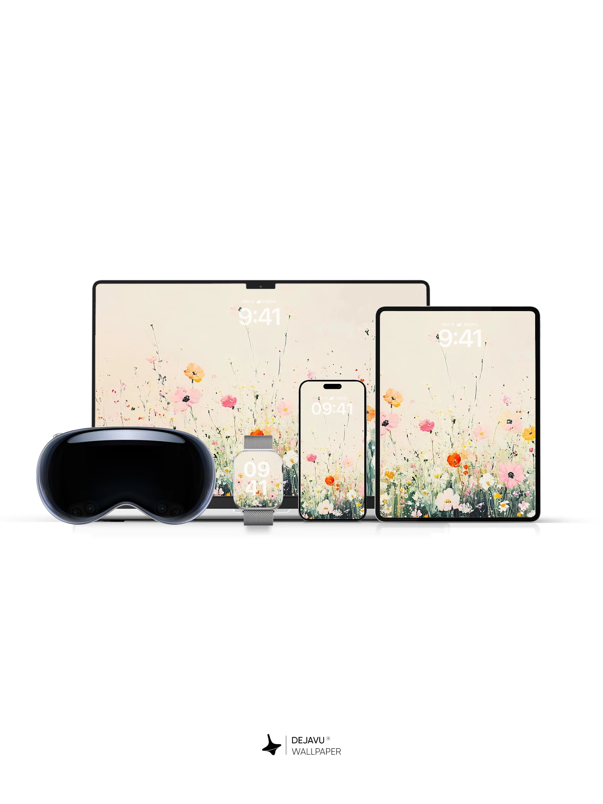 Watercolor Wildflower Field Wallpaper 8K for iPhone and Android