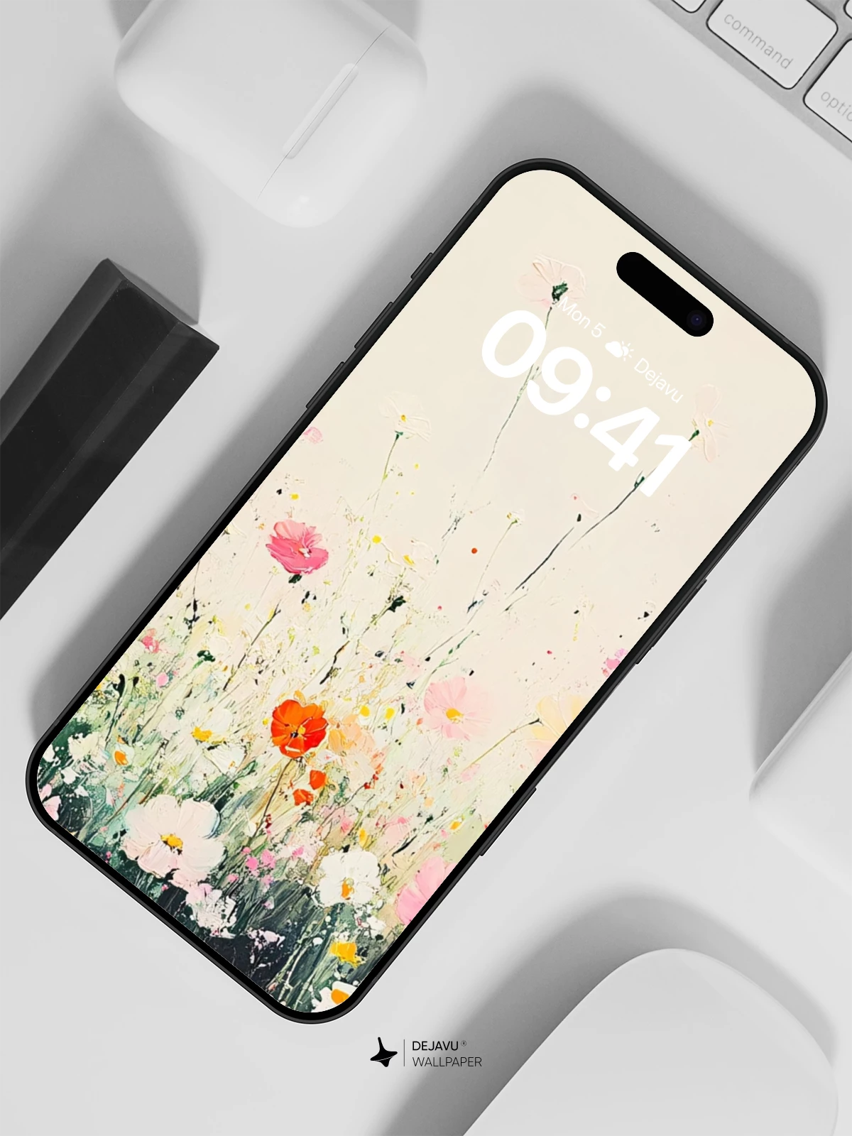 Watercolor Wildflower Field Wallpaper 8K for iPhone and Android