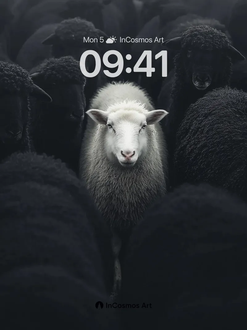 Solitary Light Wallpaper with Flock of Shadows