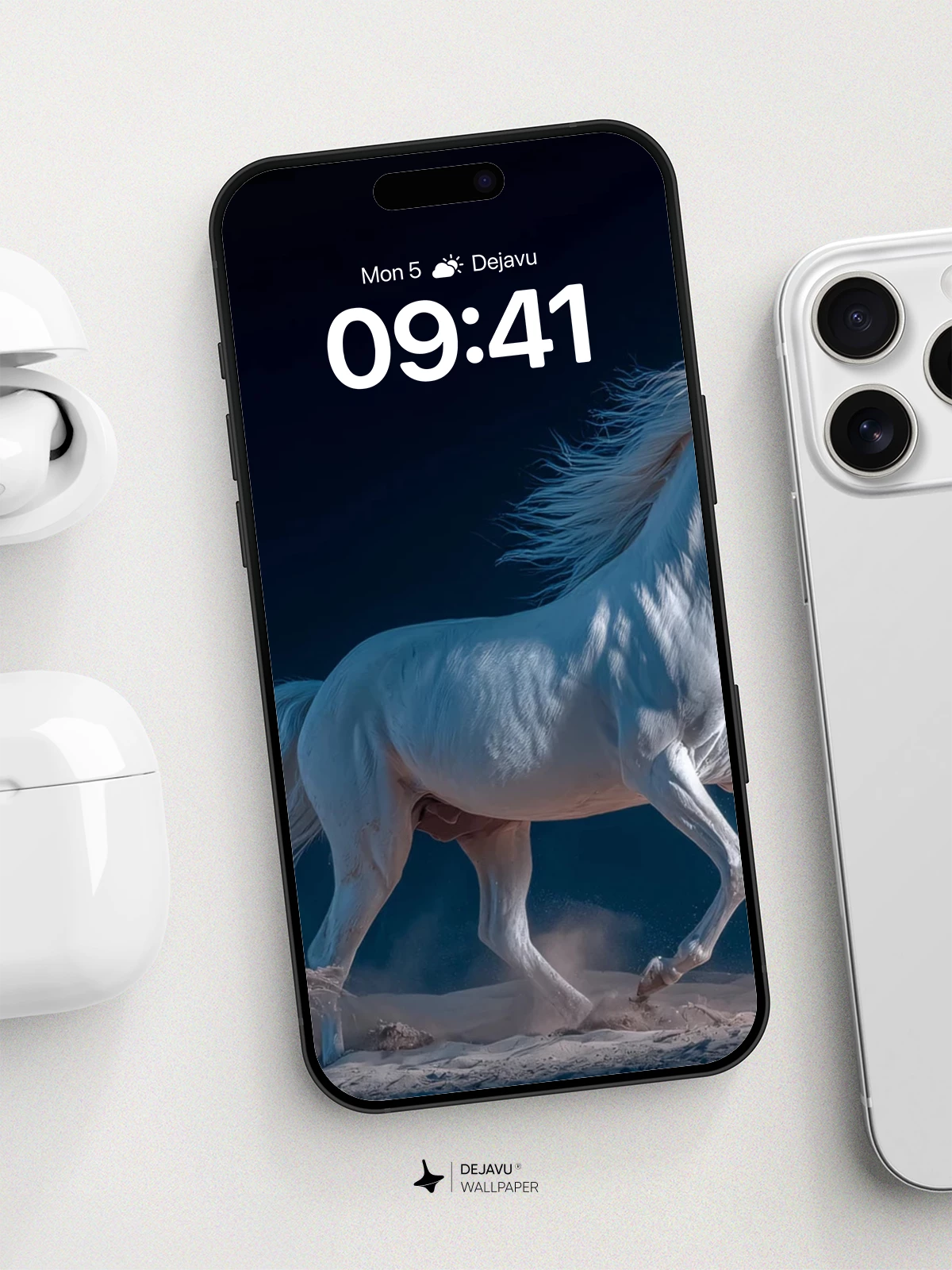 White Horse Gallop Wallpaper 8K for iPhone and Android