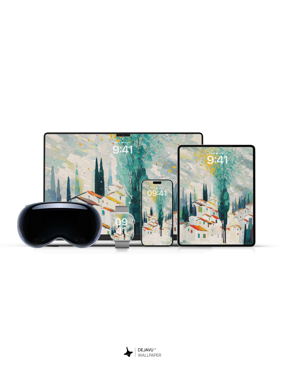 Whimsical Village Tree Wallpaper 8K for iPhone and Android