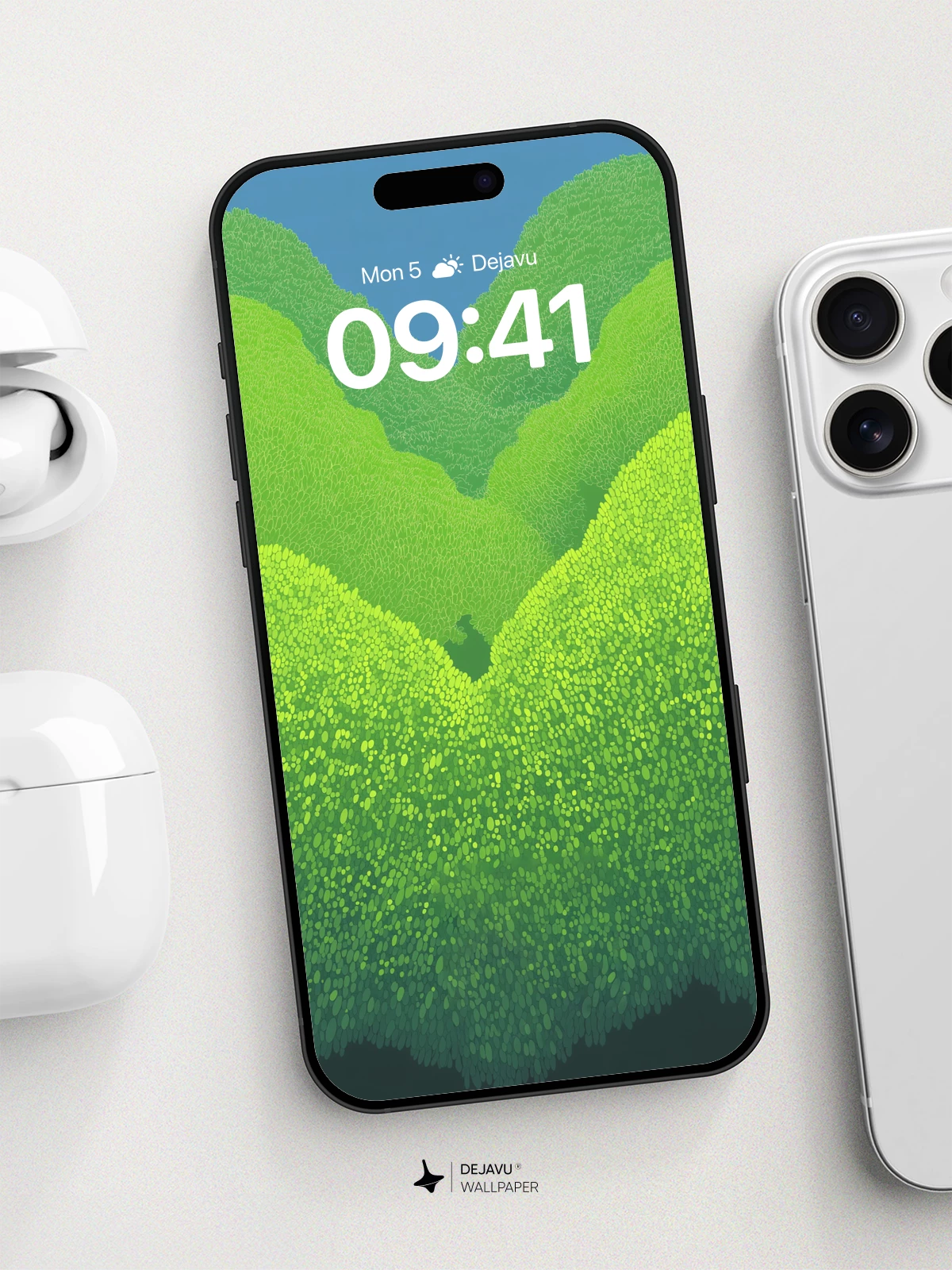 Abstract Green Forest Wallpaper 8K for iPhone and Android