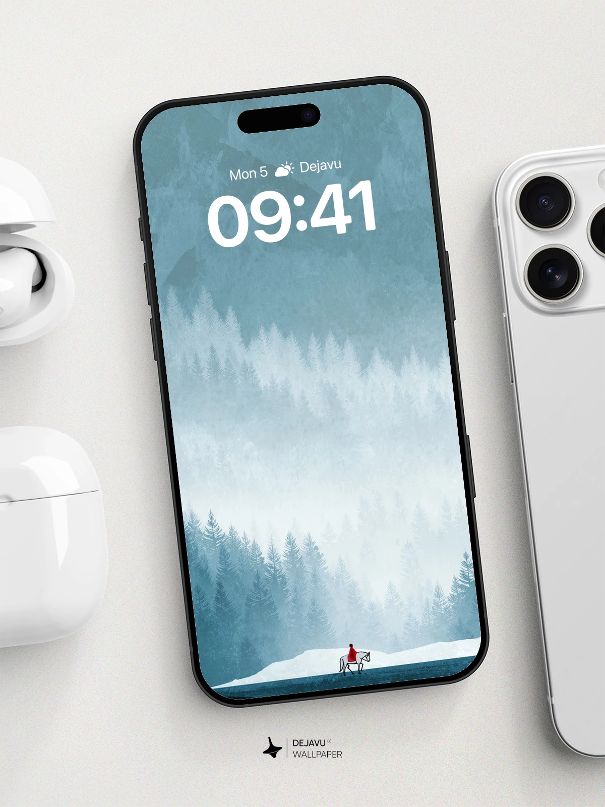 Winter Solitude Rider Wallpaper 8K for iPhone and Android