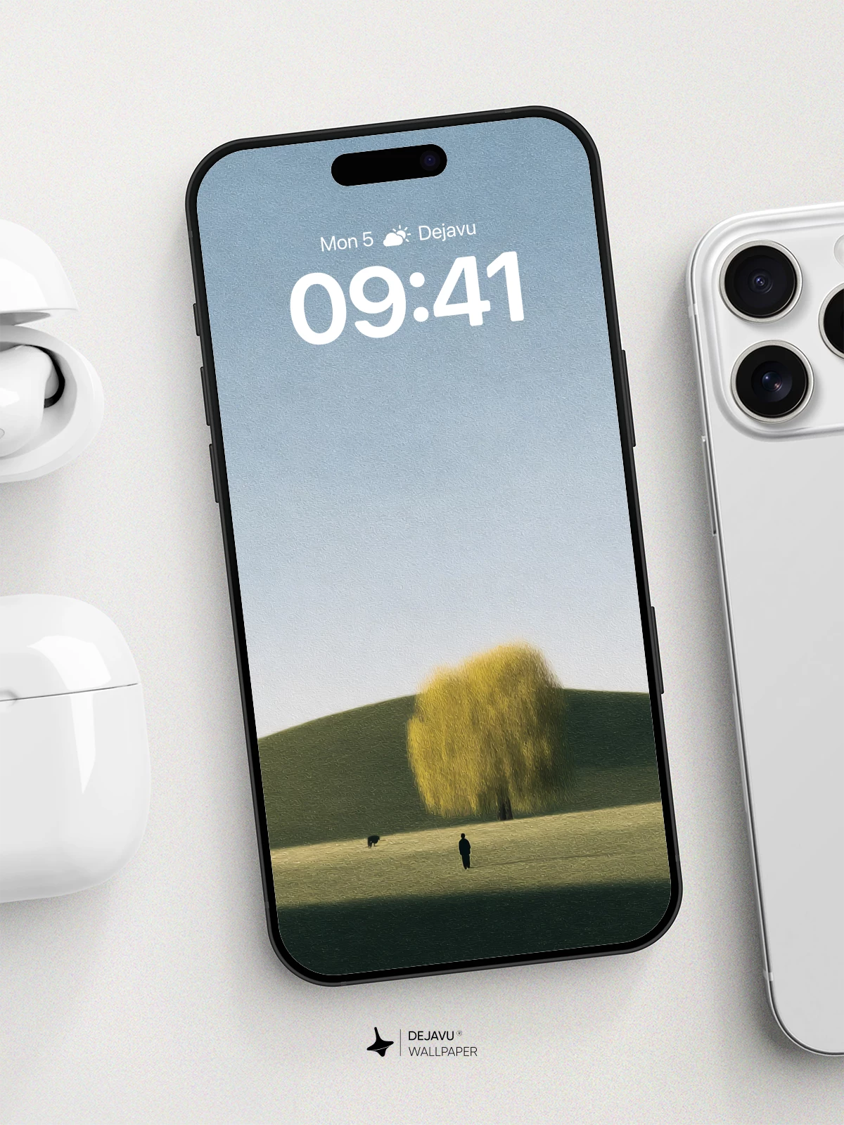 Solitary Tree Landscape Wallpaper 8K for iPhone and Android