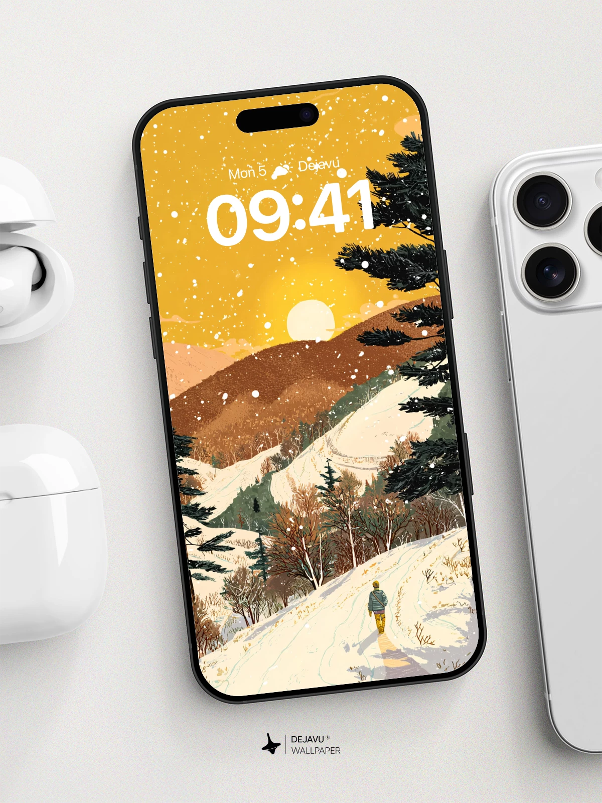 Winter Solitude Landscape Wallpaper 8K for iPhone and Android