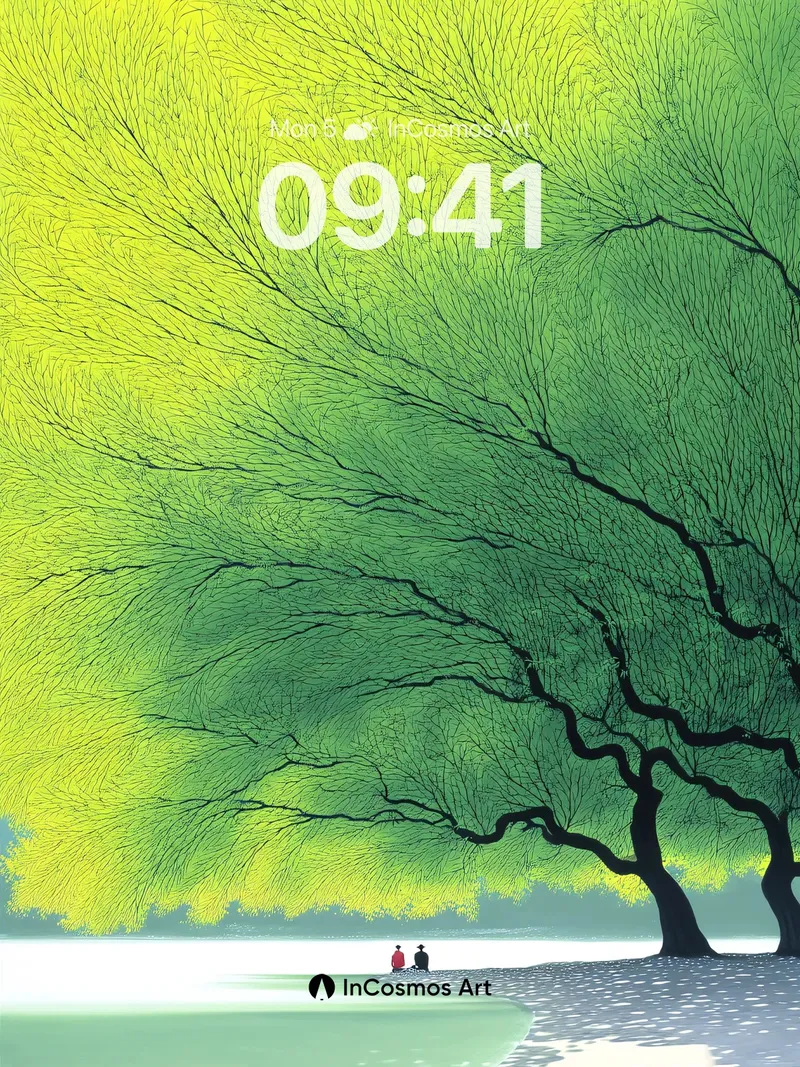 Luminous Canopy Wallpaper with Whispering Branches