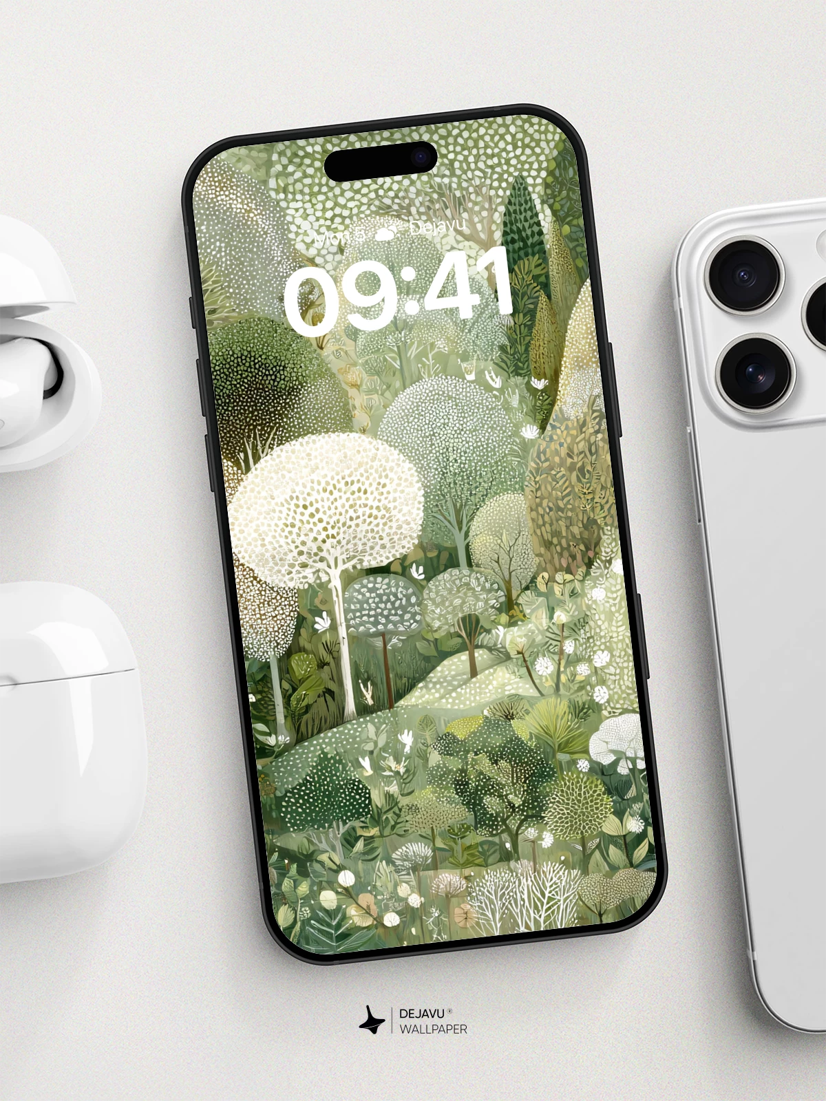 Whimsical Forest Garden Wallpaper 8K for iPhone and Android