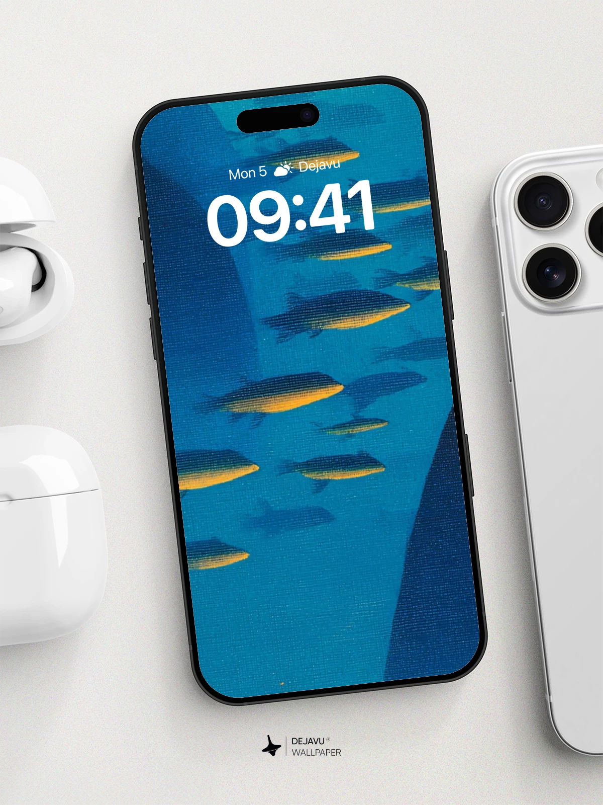 Underwater Fish School Wallpaper 8K for iPhone and Android