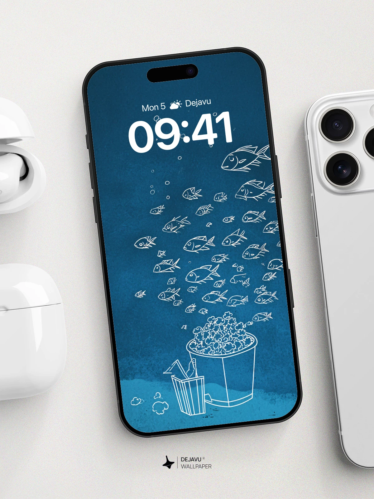 Whimsical Fish Bucket Wallpaper 8K for iPhone and Android