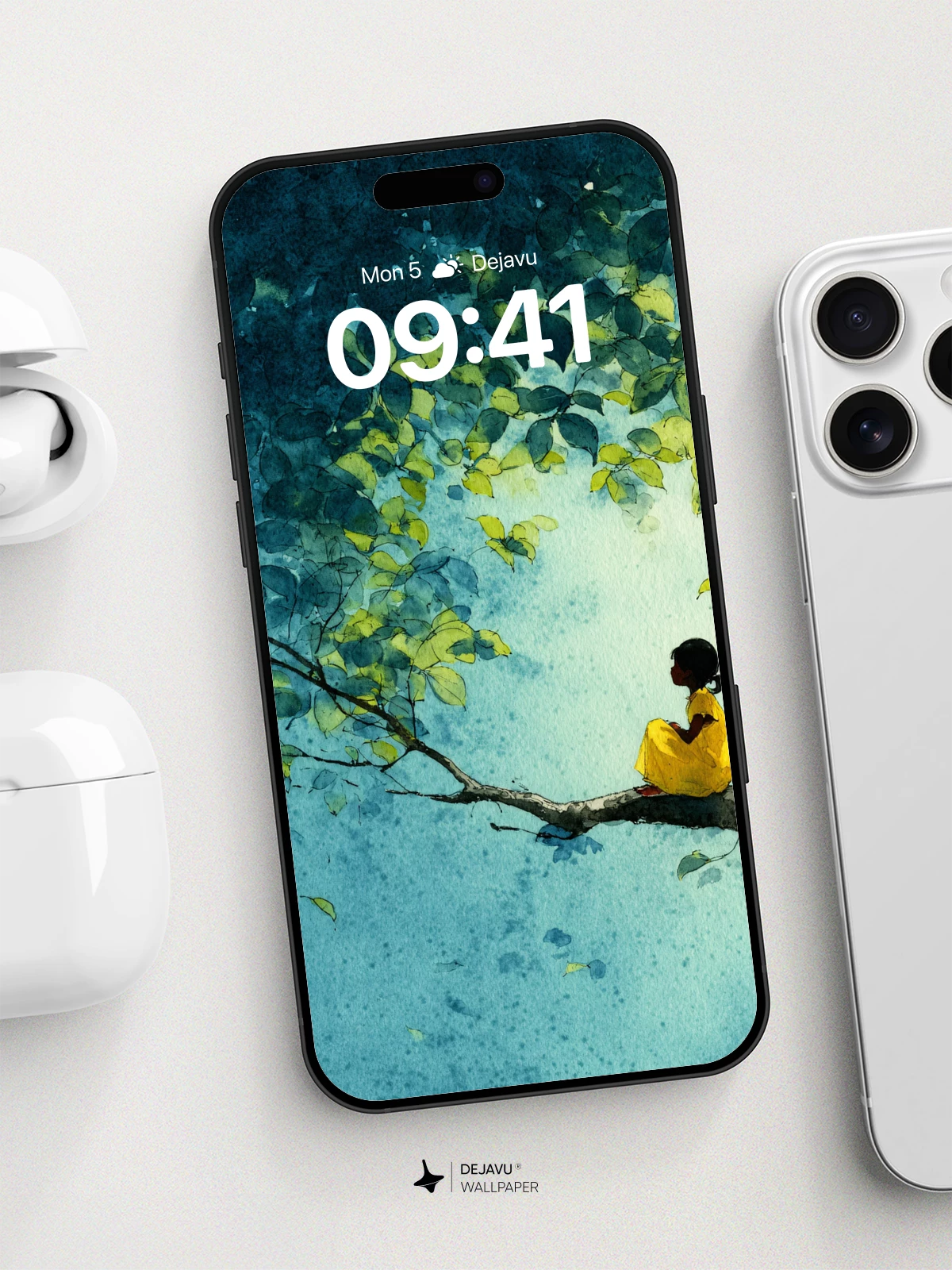 Whimsical Tree Perch Wallpaper 8K for iPhone and Android