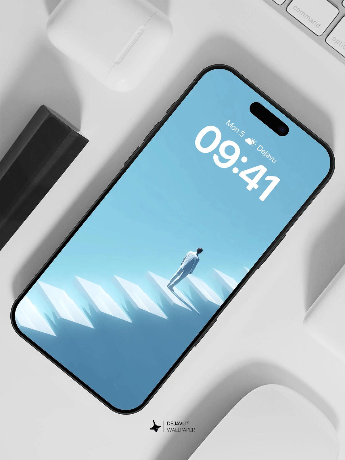 Surreal Sky Stairs Wallpaper 8K for iPhone and Android