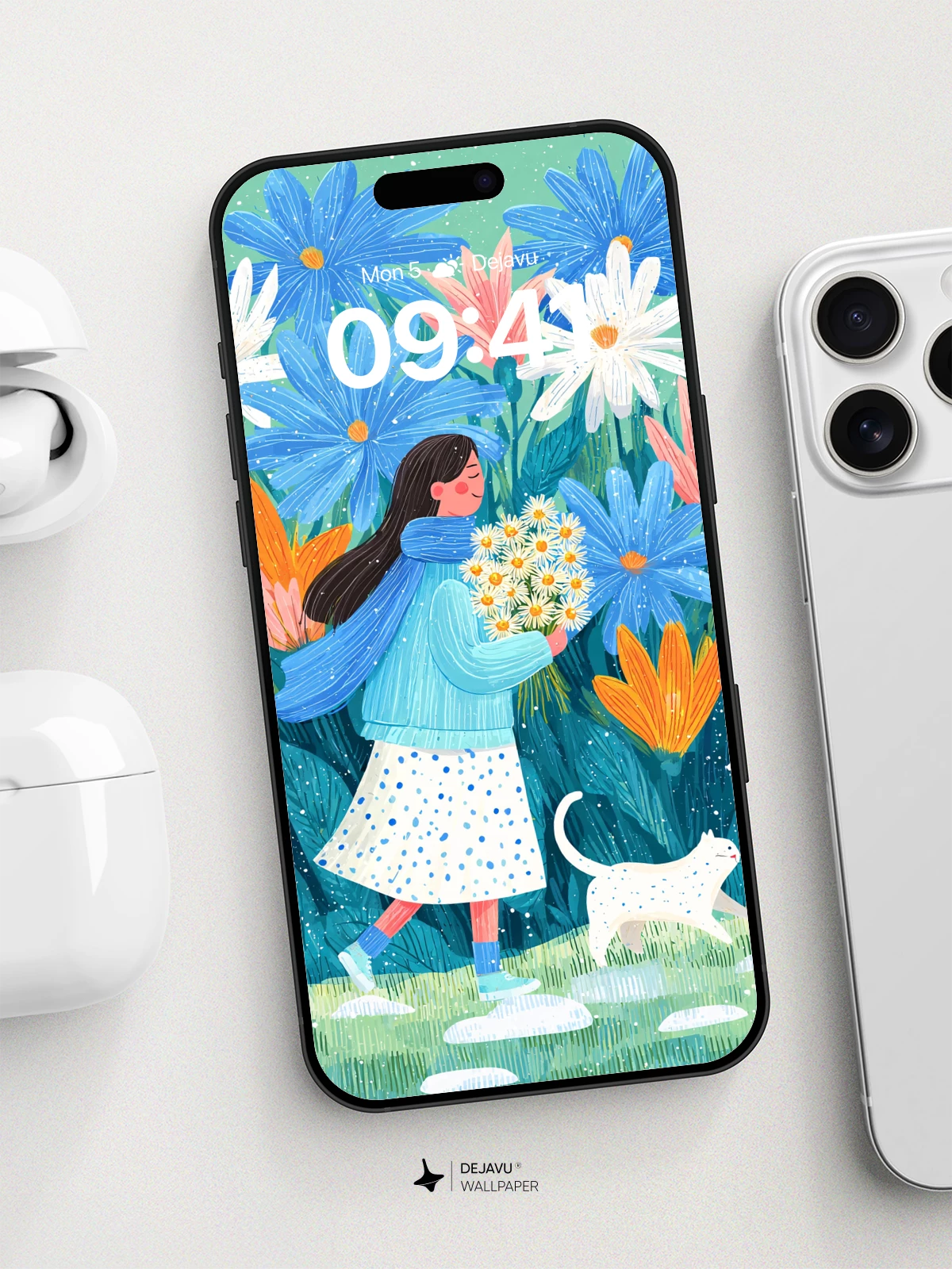 Whimsical Flower Garden Wallpaper 8K for iPhone and Android