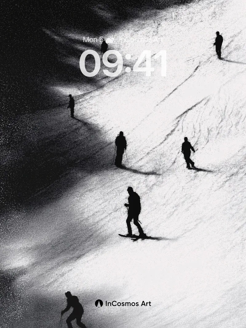 Shadowed Descent Wallpaper with Alpine Echoes