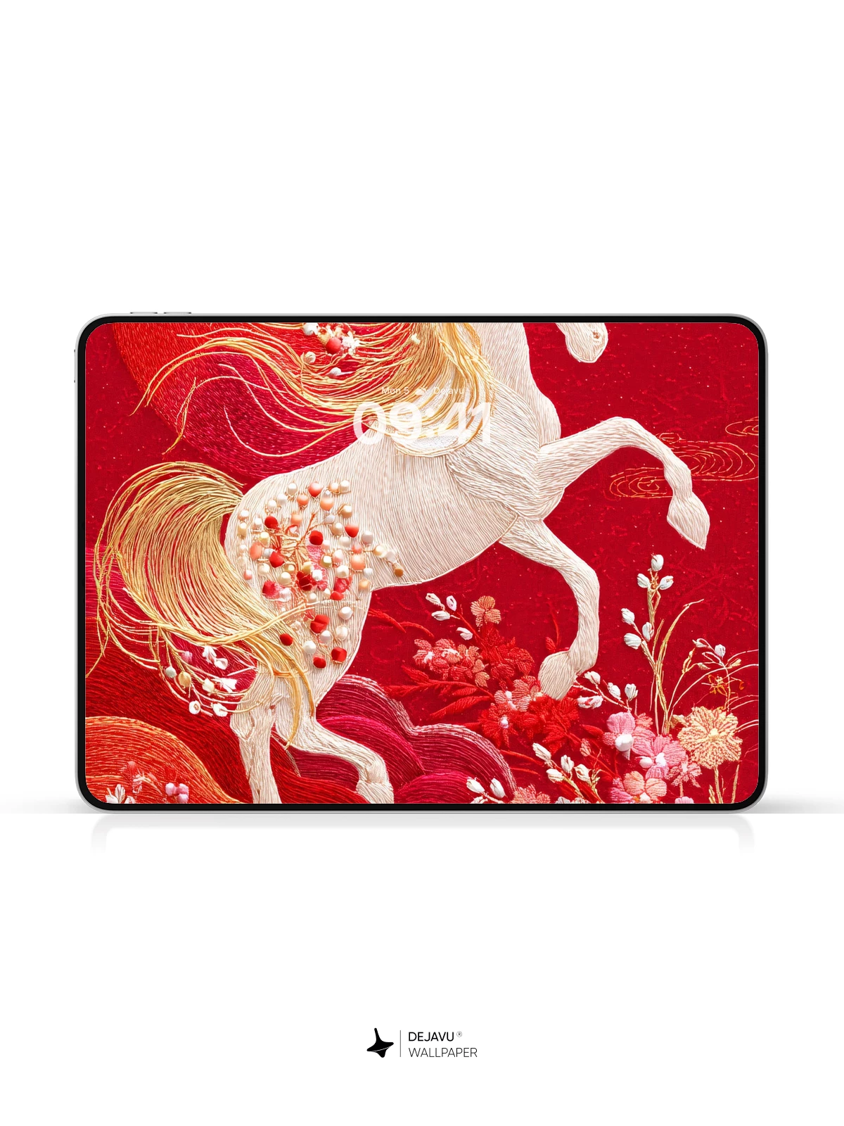 Embroidered Celestial Horse Wallpaper 8K for iPhone and Android