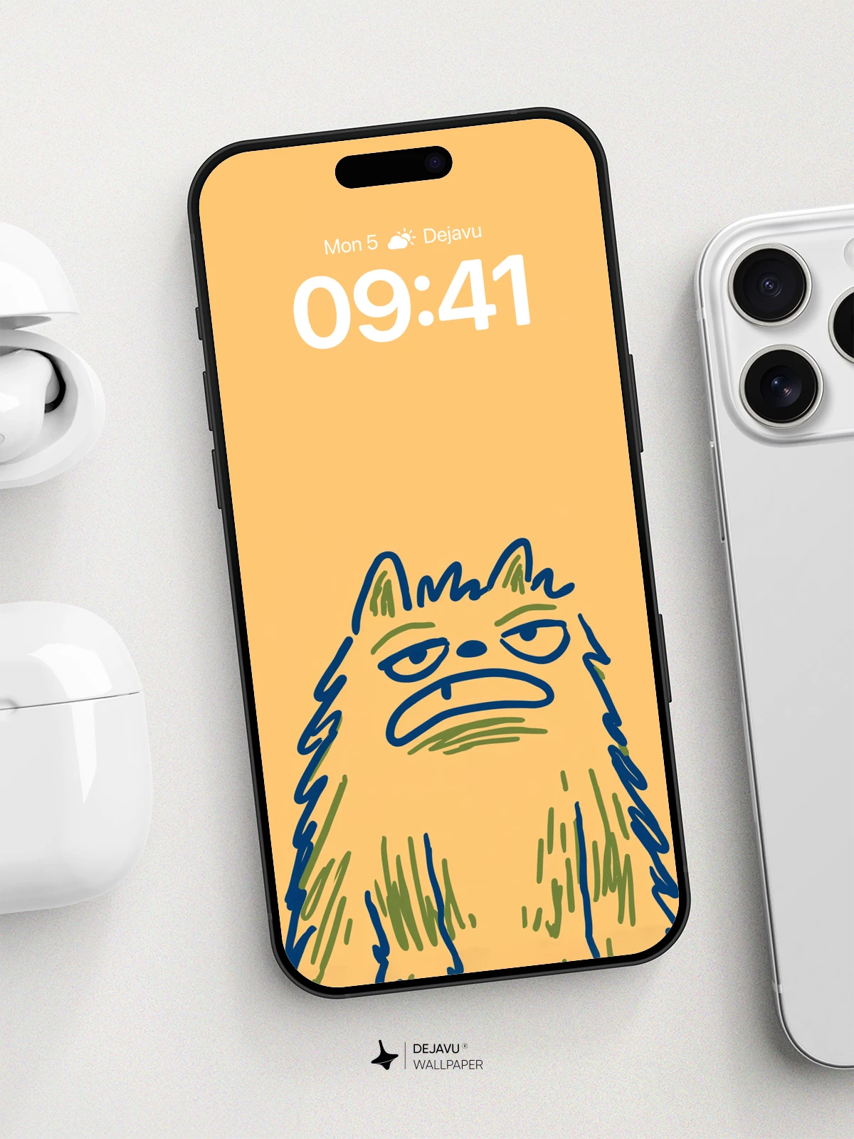 Whimsical Wolf Face Wallpaper 8K for iPhone and Android