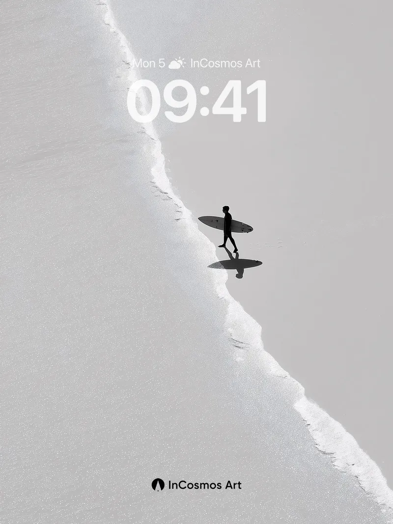 Serenity Edge Wallpaper with Solitary Surfer