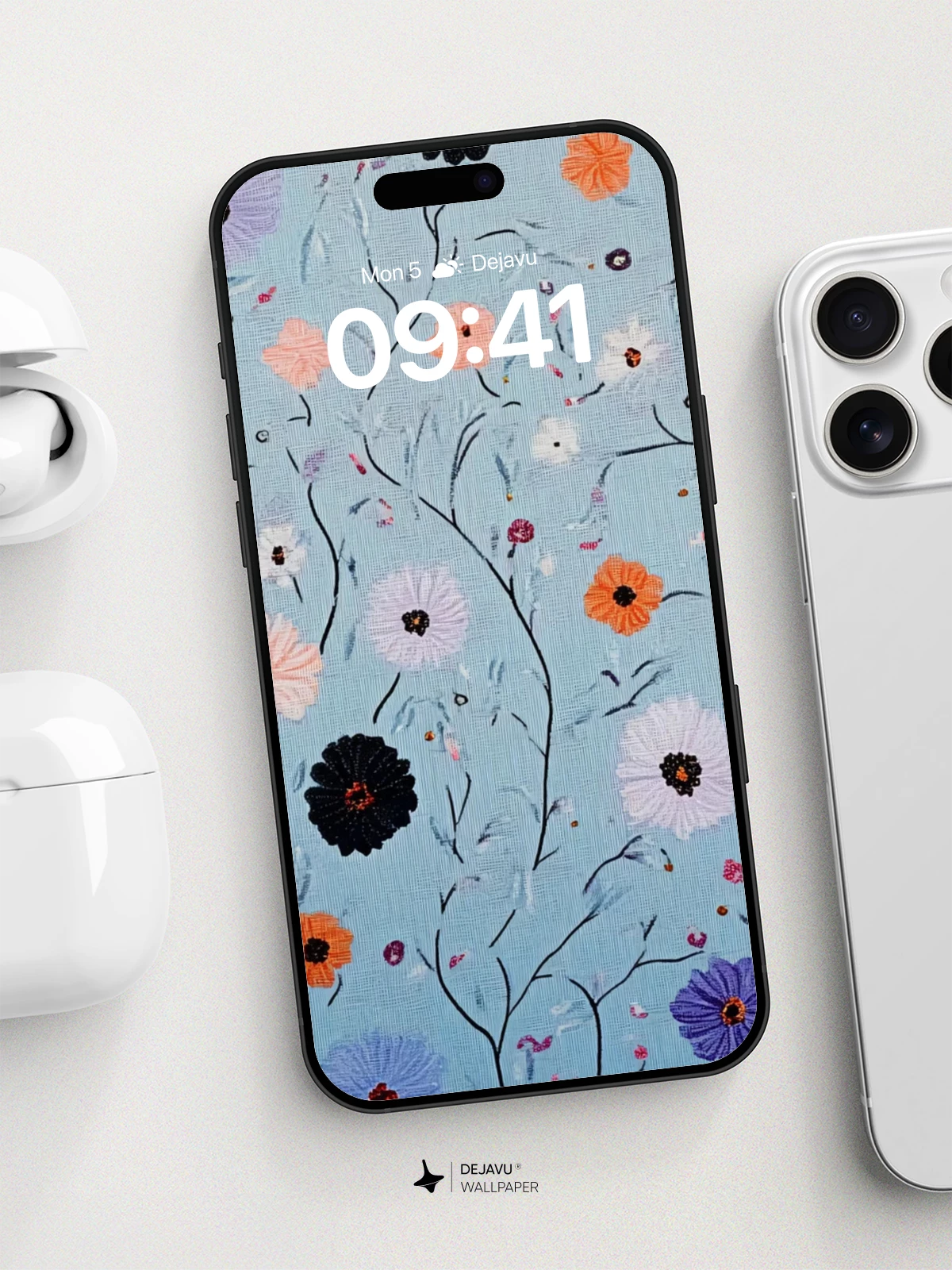 Whimsical Floral Garden Wallpaper 8K for iPhone and Android