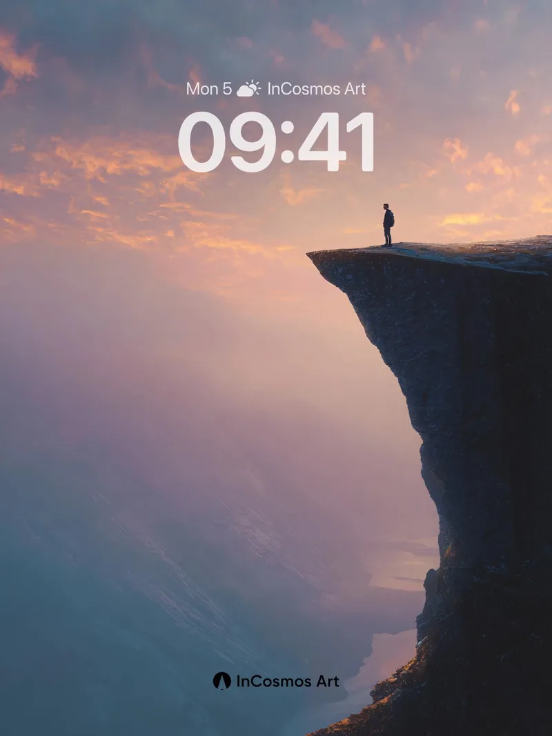 Solitary Horizon Wallpaper with Cliff Edge Glow