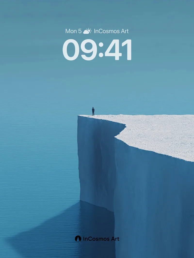 Lonely Horizon Wallpaper with Frozen Edge