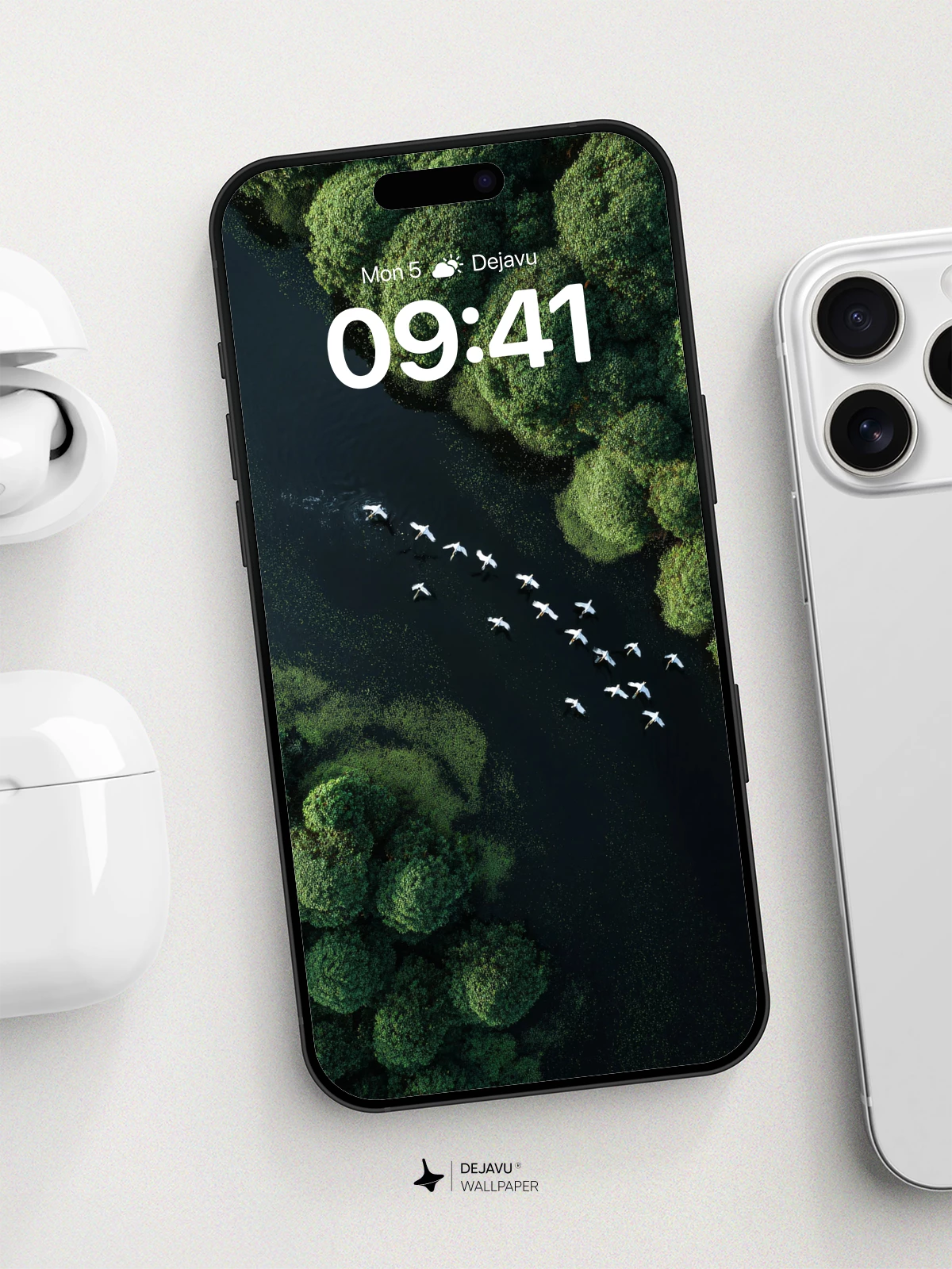 Aerial Swan River Wallpaper 8K for iPhone and Android