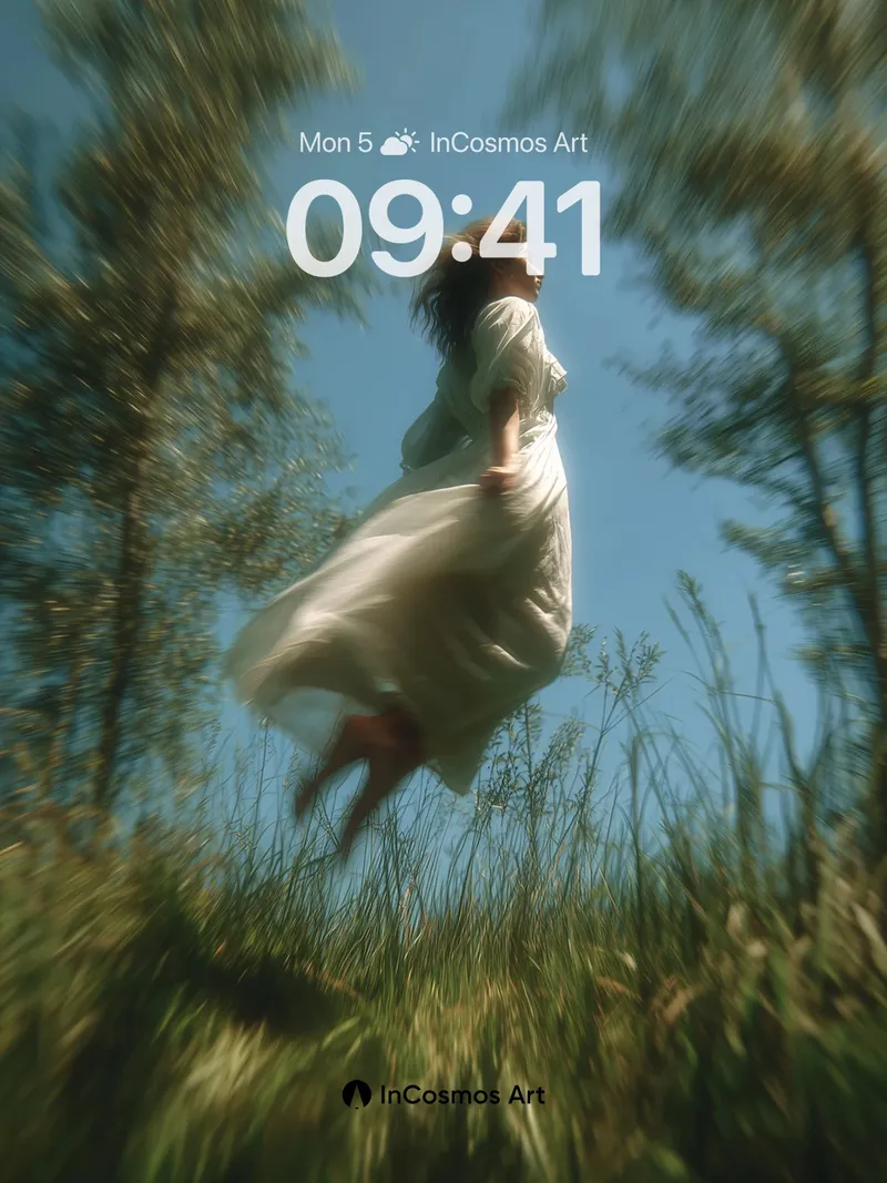 Floating Grace Wallpaper with Wind-Whispered Skirt