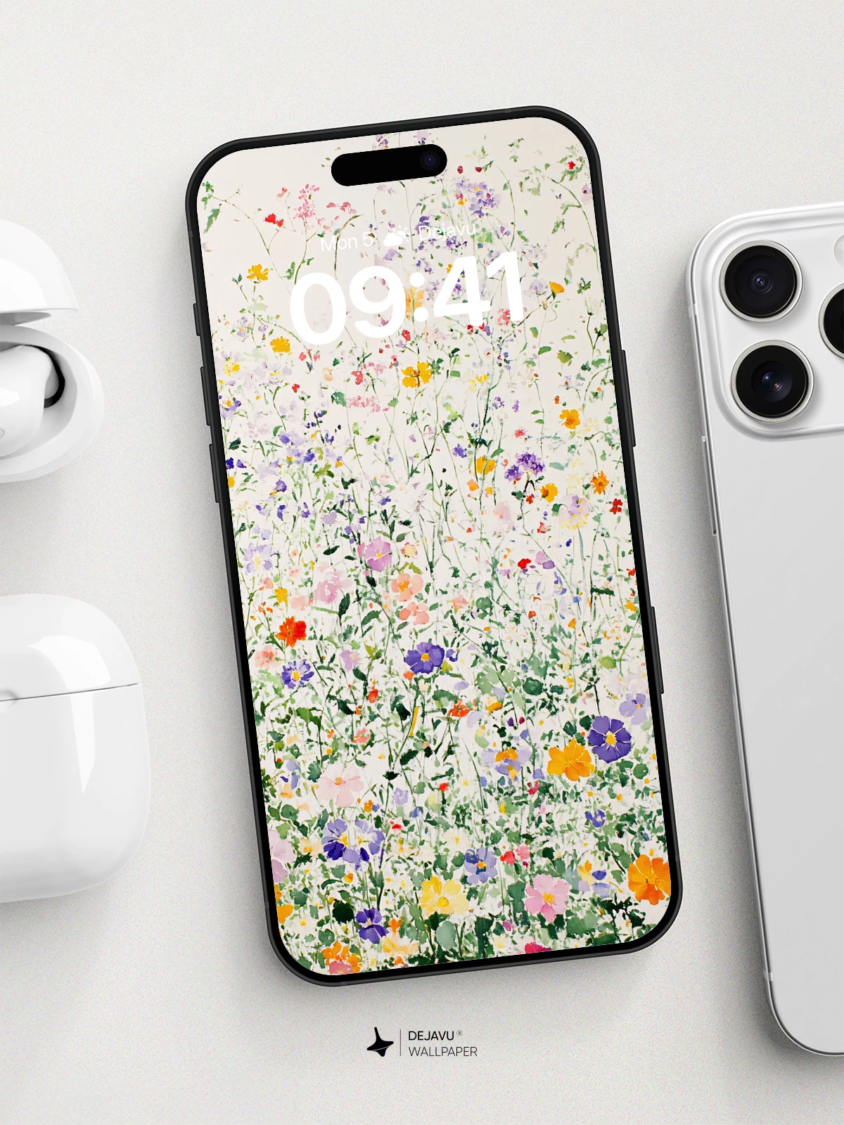 Watercolor Wildflower Garden Wallpaper 8K for iPhone and Android