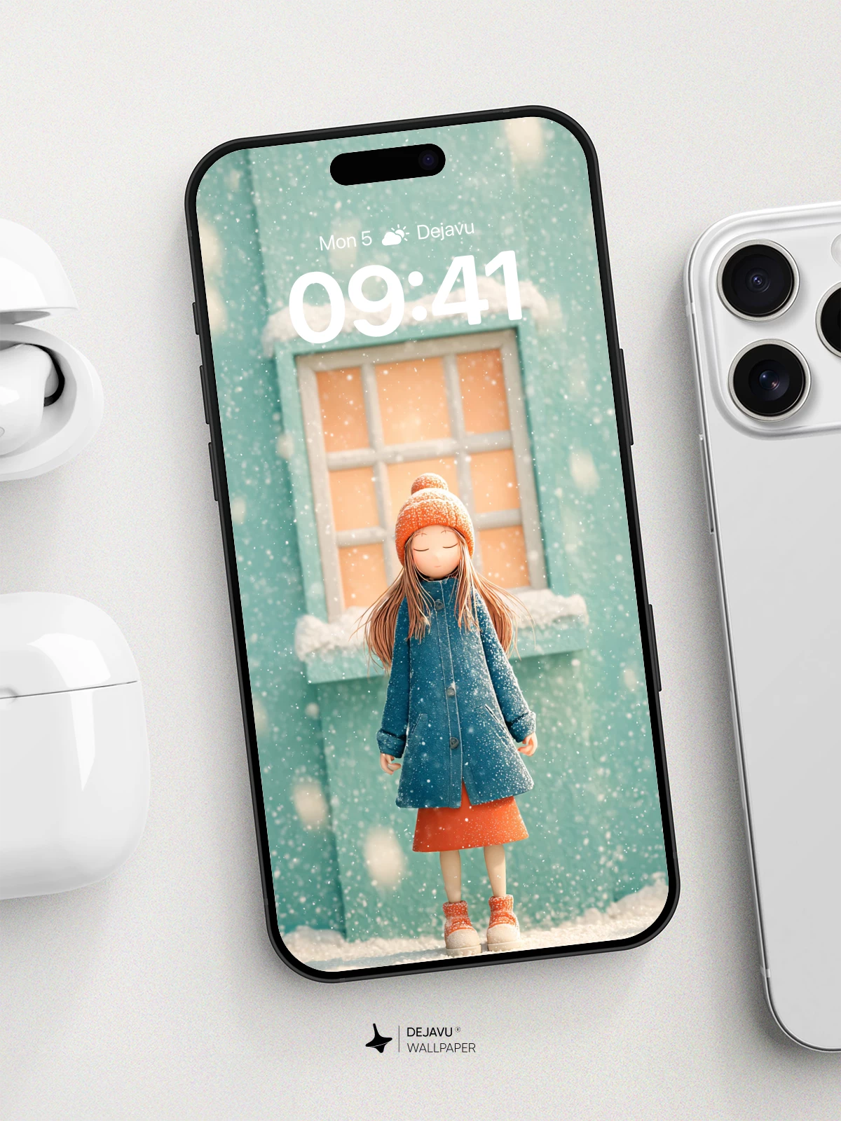 Winter Dream Girl Wallpaper 8K for iPhone and Android