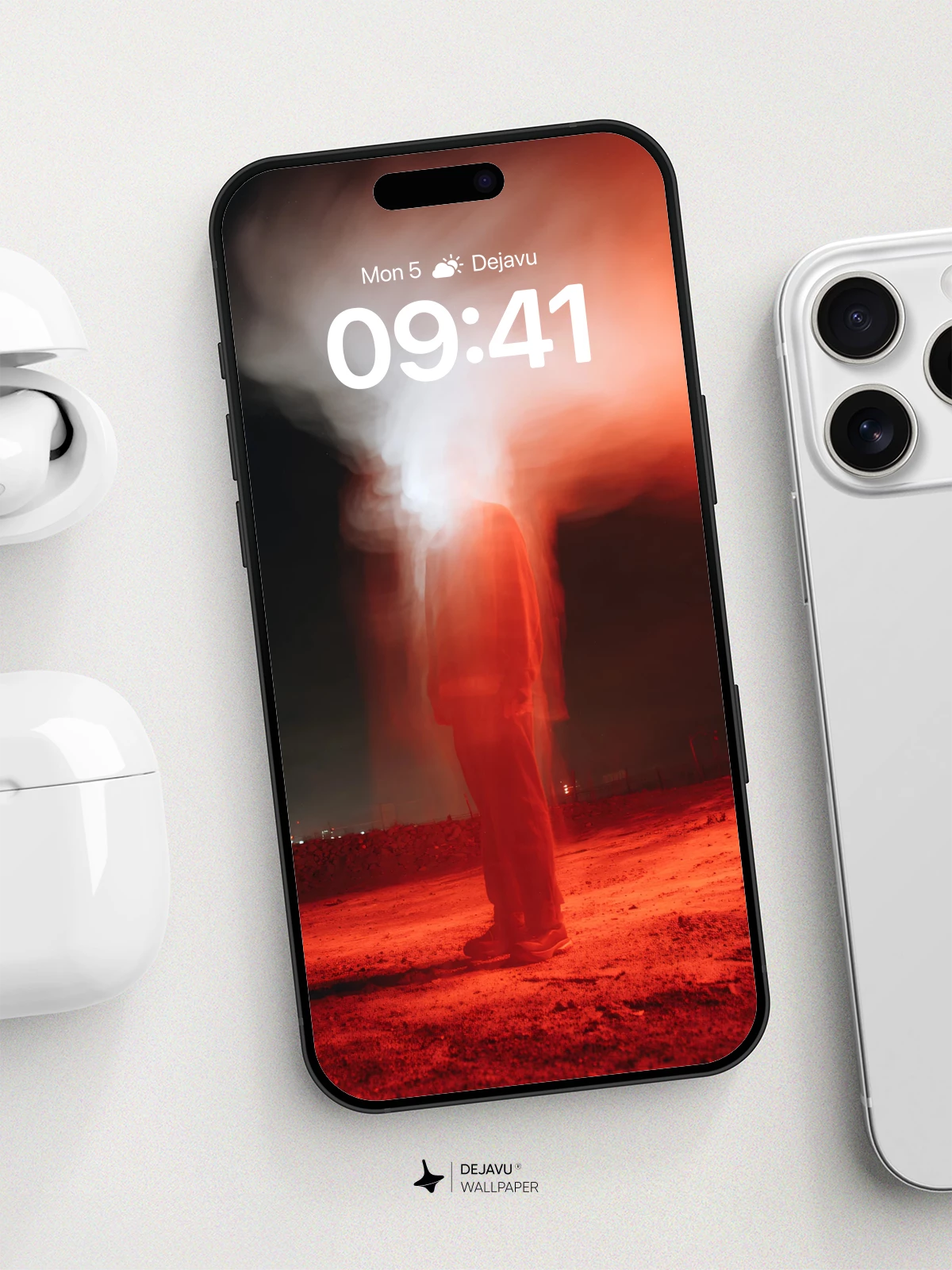 Surreal Smoke Figure Wallpaper 8K for iPhone and Android