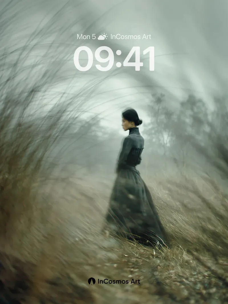 Mist-Woven Solitude Wallpaper with Haunting Grace