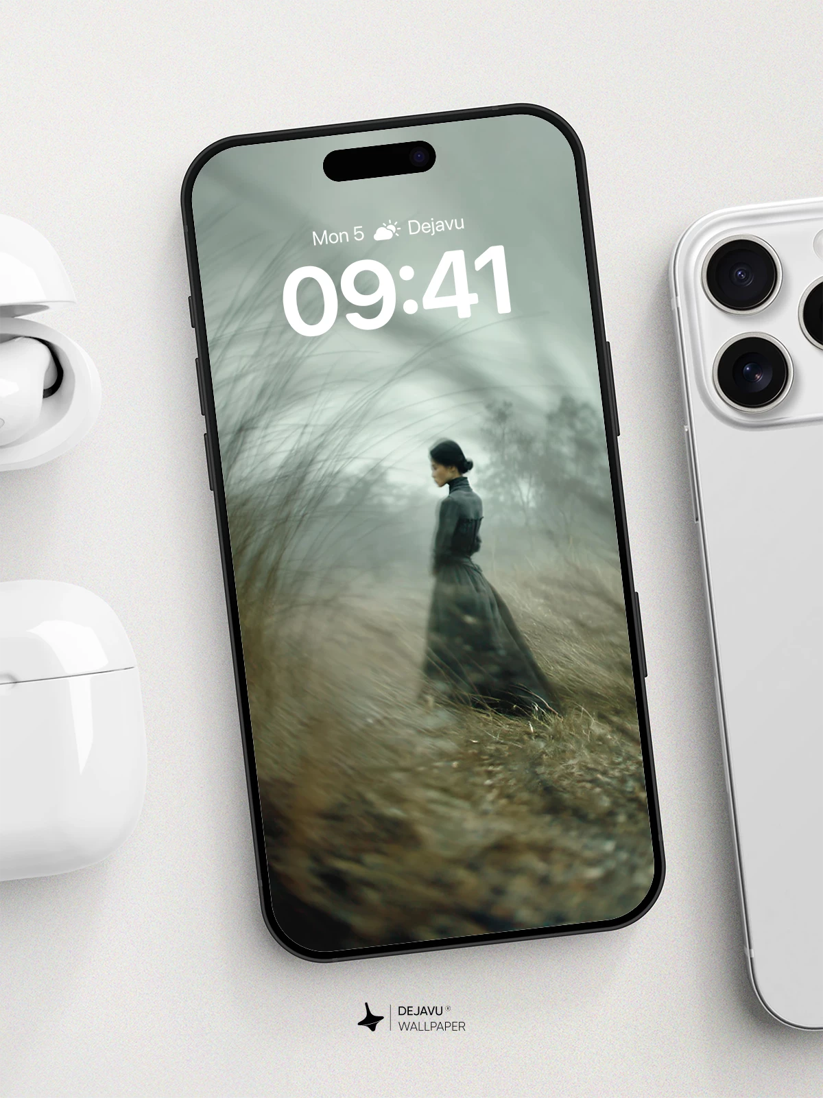 Misty Meadow Solitude Wallpaper 8K for iPhone and Android