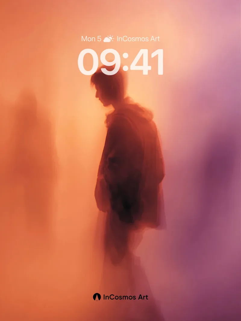 Silhouetted Hush Wallpaper with Amber Veil