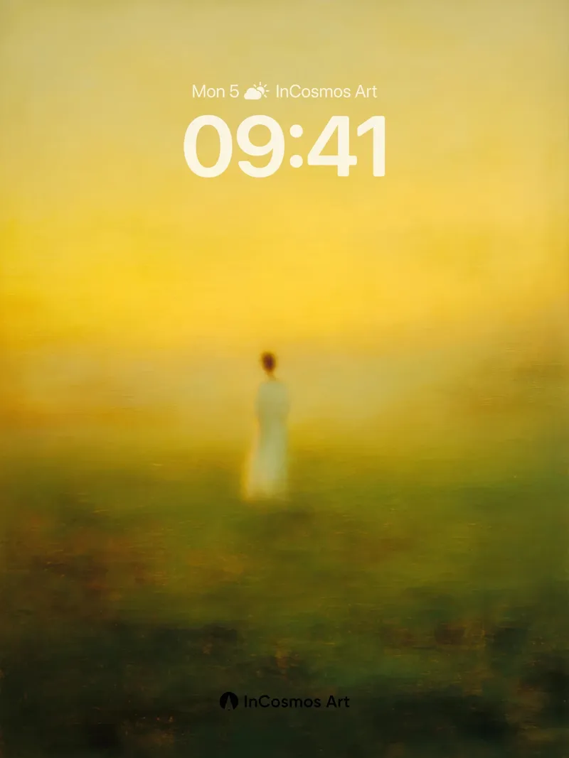 Golden Hush Wallpaper with Distant Figure