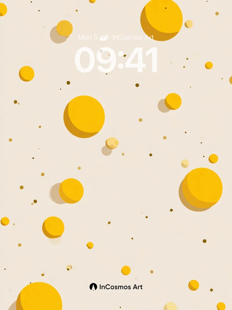 Golden Hush Wallpaper with Floating Circles
