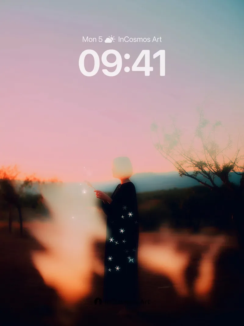 Stellar Silhouette Wallpaper with Cosmic Breath