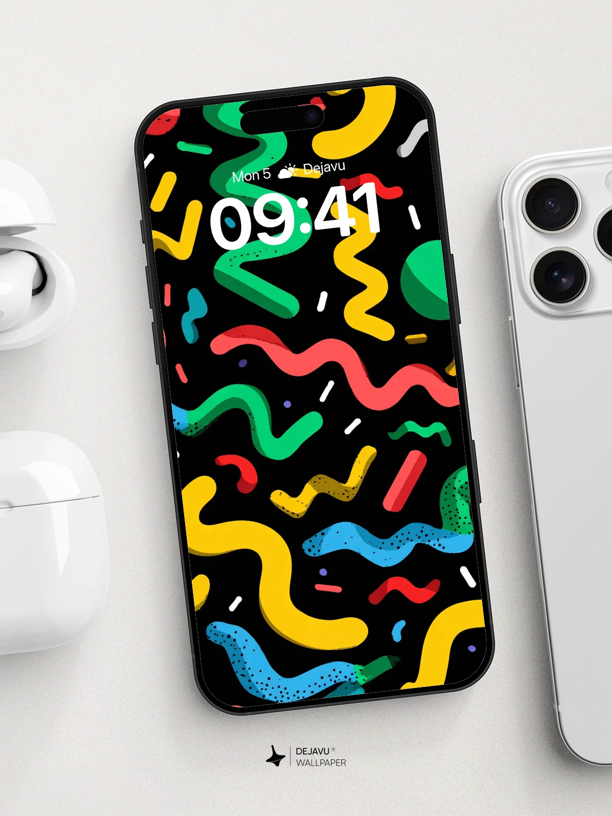 Vibrant 80s Wave Wallpaper 8K for iPhone and Android