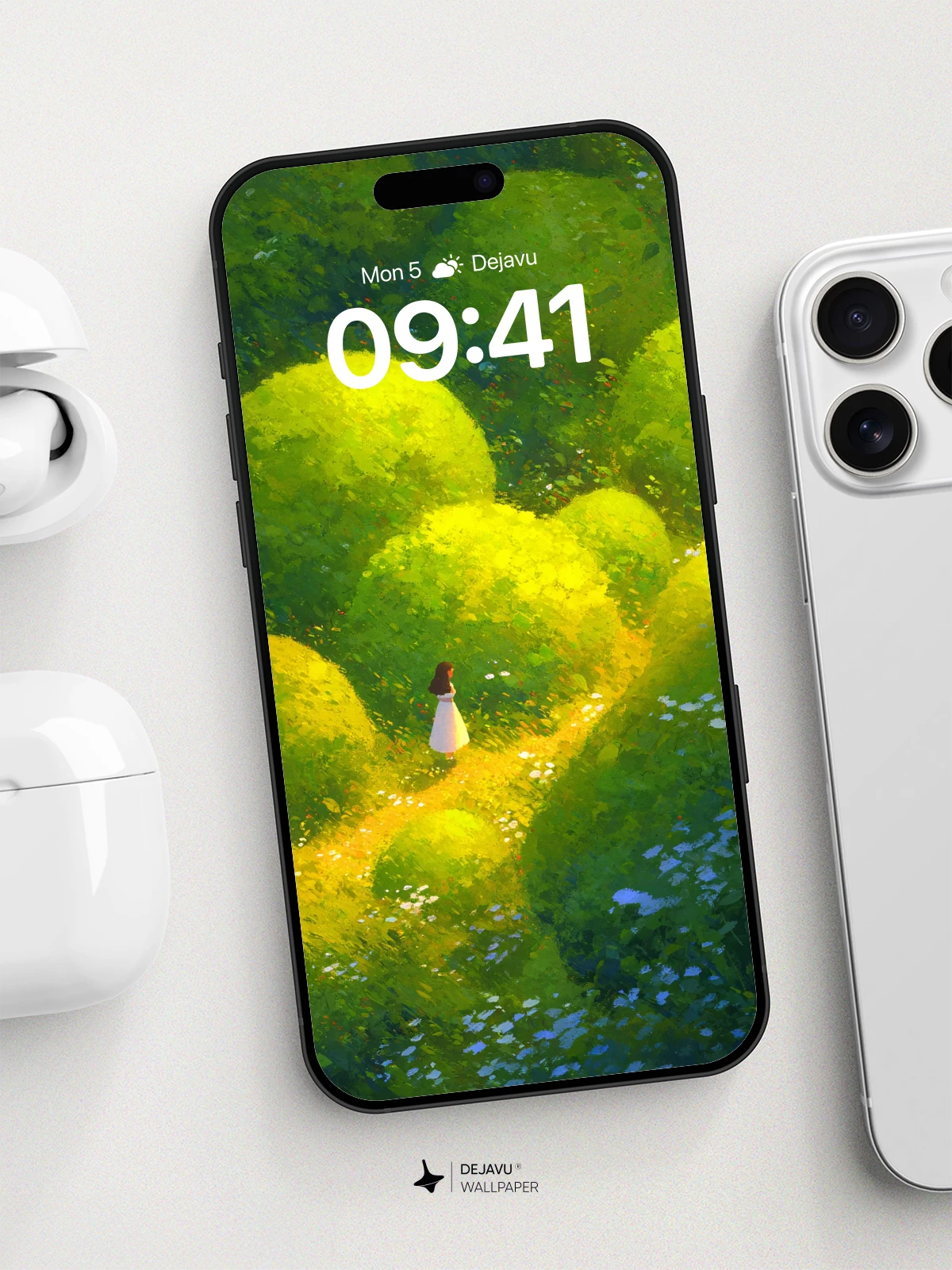 Whimsical Garden Path Wallpaper 8K for iPhone and Android