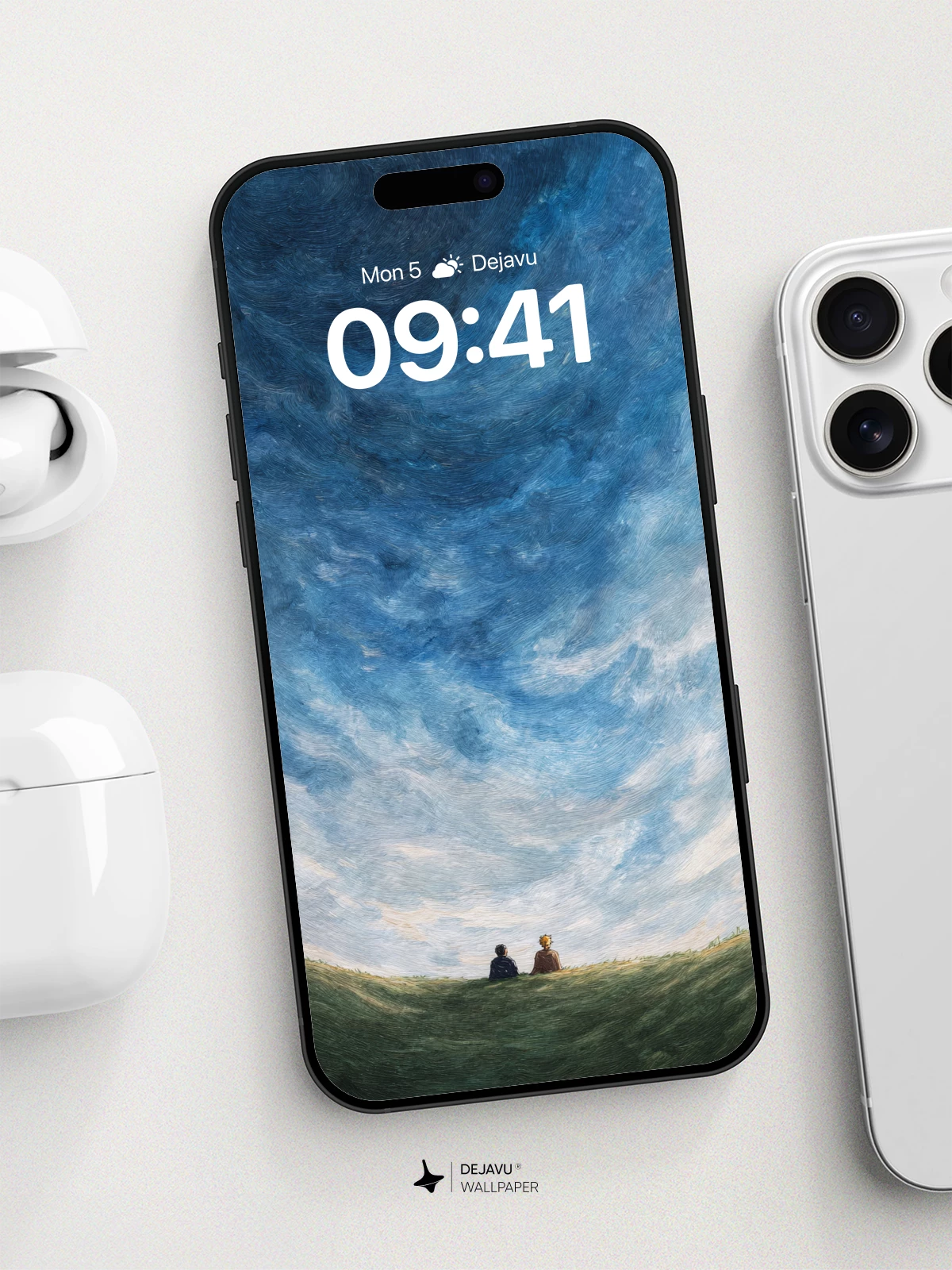 Van Gogh-Inspired Sky Horizon Wallpaper 8K for iPhone and Android