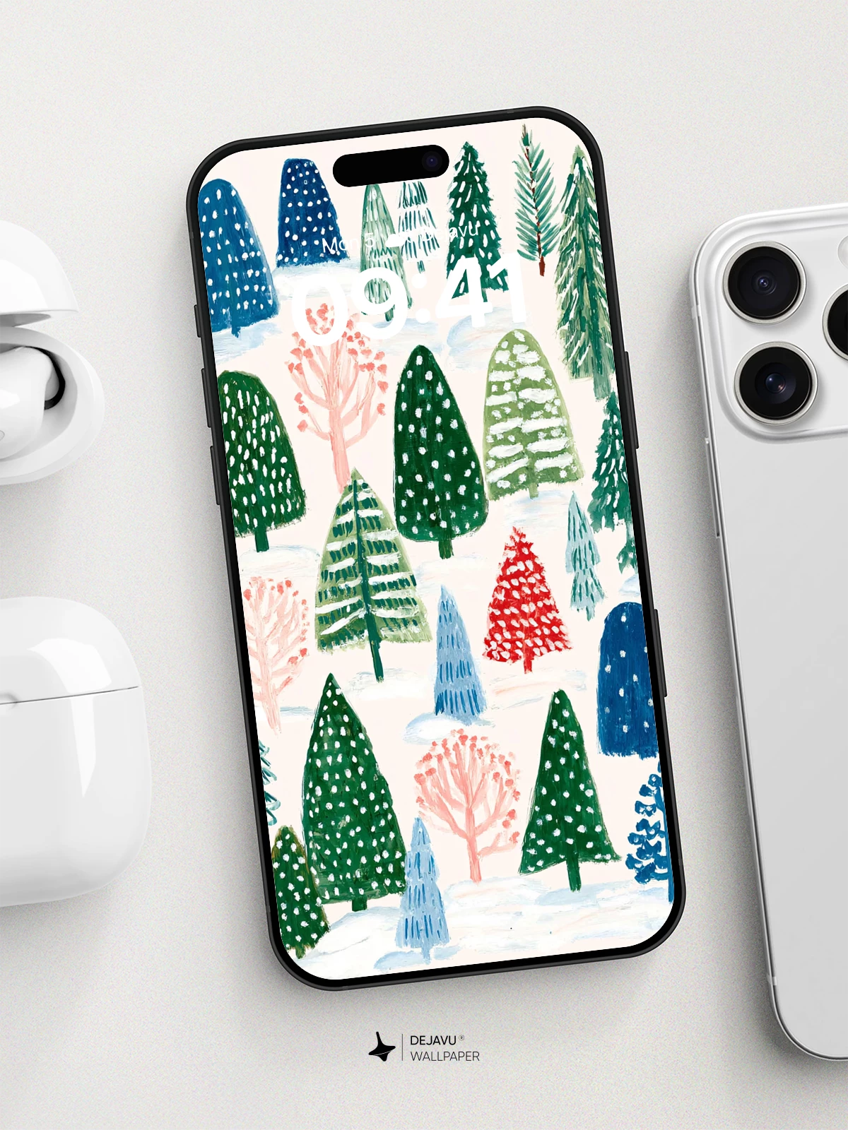 Whimsical Winter Forest Wallpaper 8K for iPhone and Android