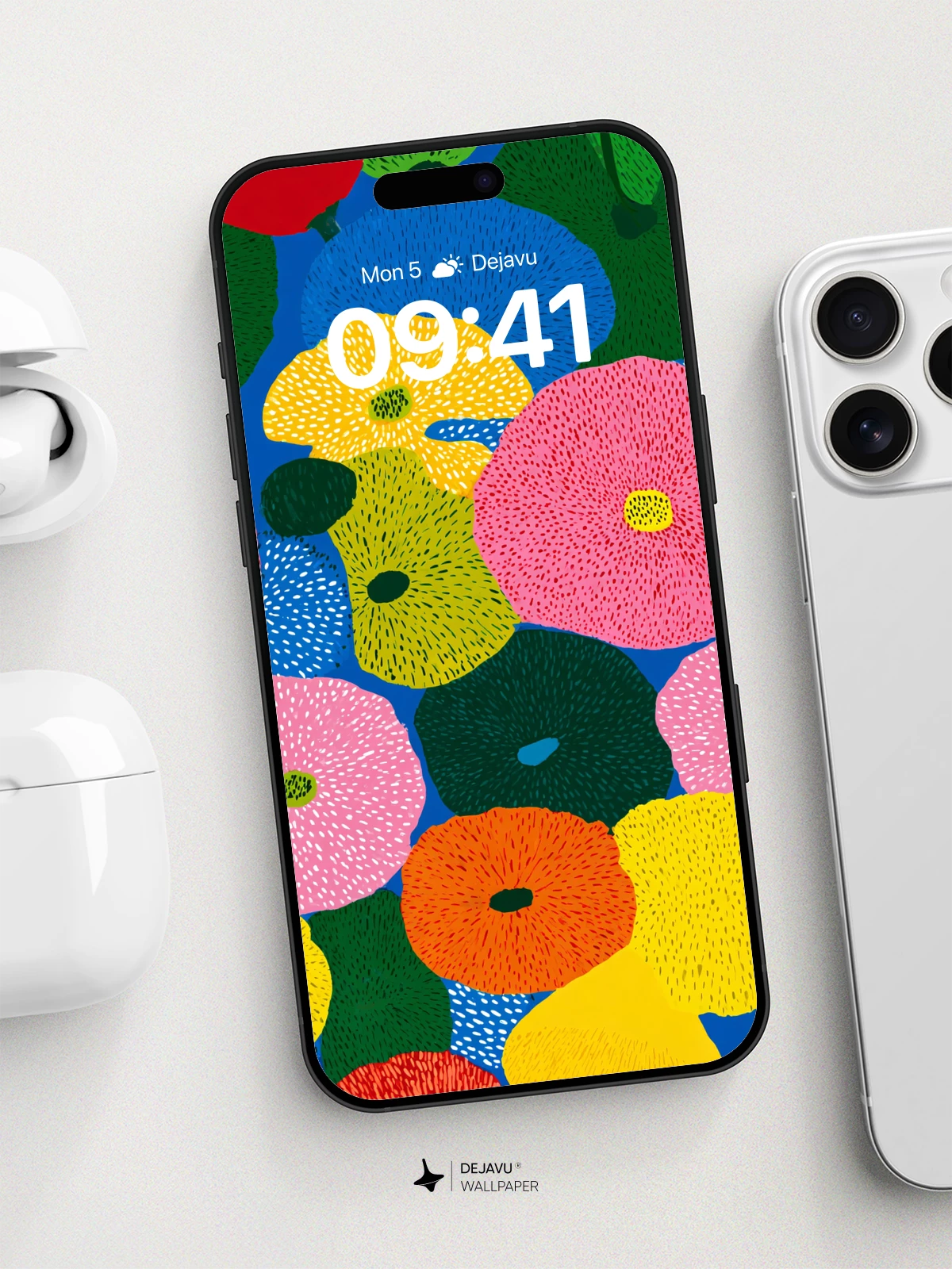 Vibrant Abstract Floral Wallpaper 8K for iPhone and Android