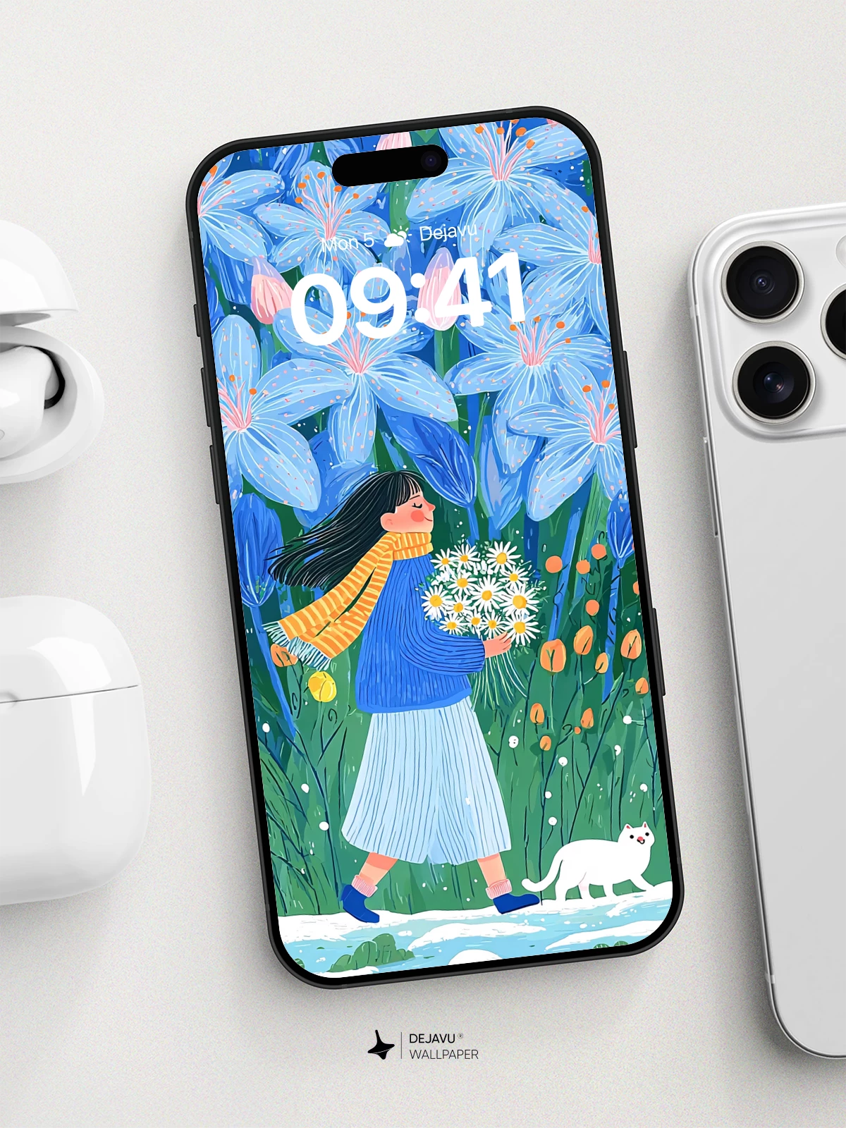 Whimsical Flower Garden Wallpaper 8K for iPhone and Android