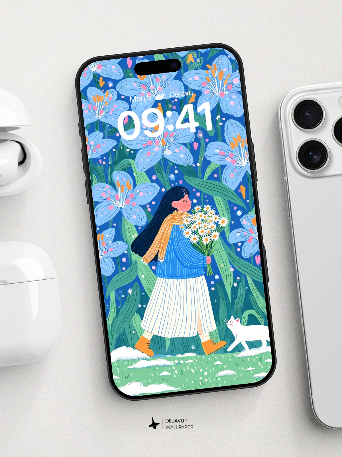 Whimsical Flower Garden Wallpaper 8K for iPhone and Android