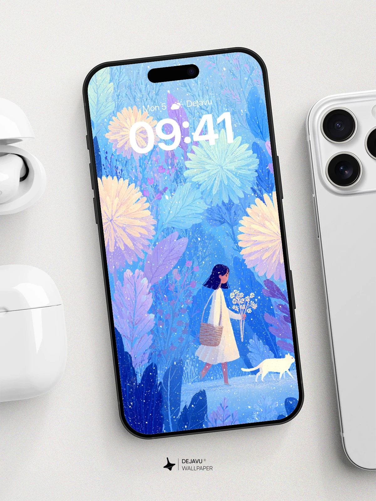 Dreamy Floral Forest Wallpaper 8K for iPhone and Android