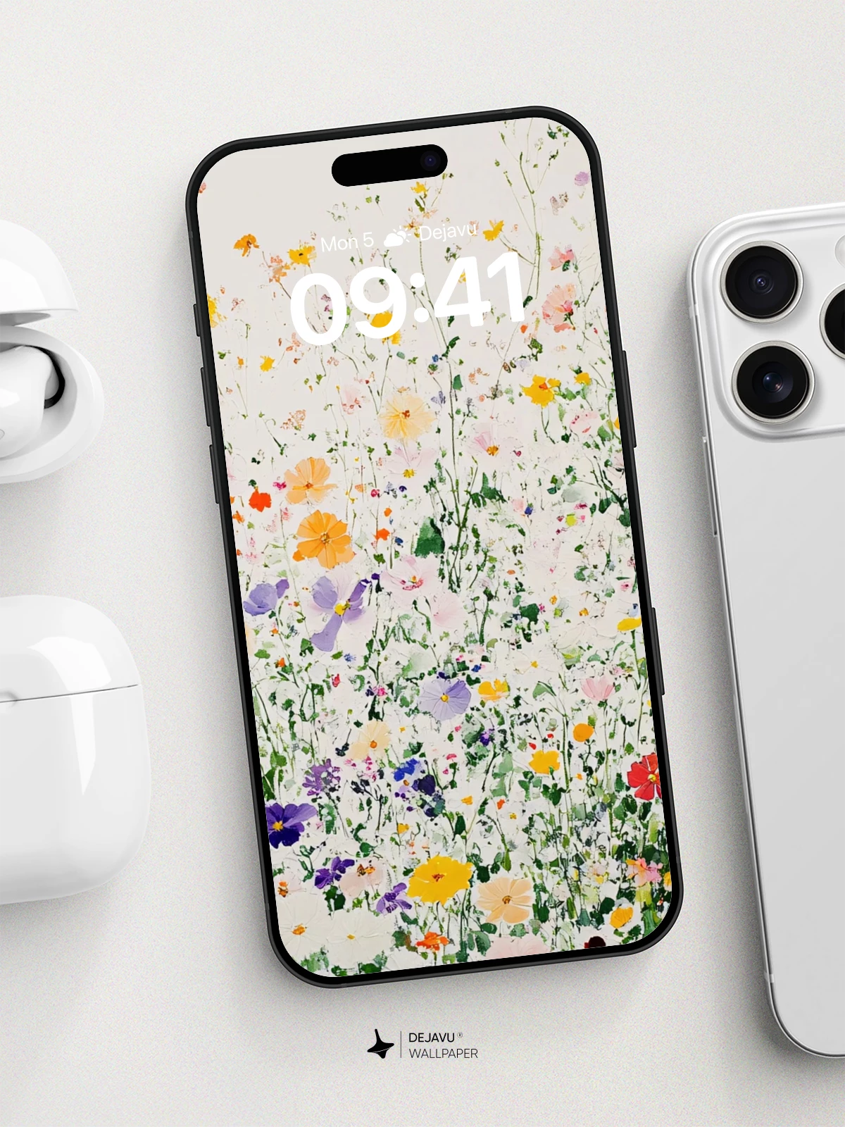 Whimsical Wildflower Meadow Wallpaper 8K for iPhone and Android