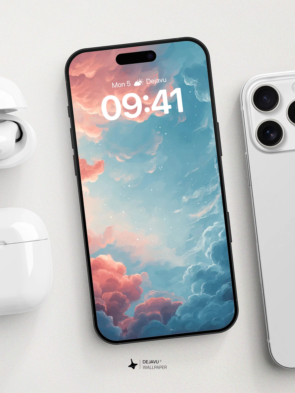 Surreal Cosmic Clouds Wallpaper 8K for iPhone and Android