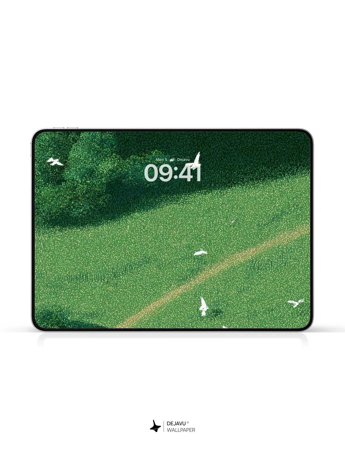 Serene Meadow Birds Flight Wallpaper 8K for iPhone and Android