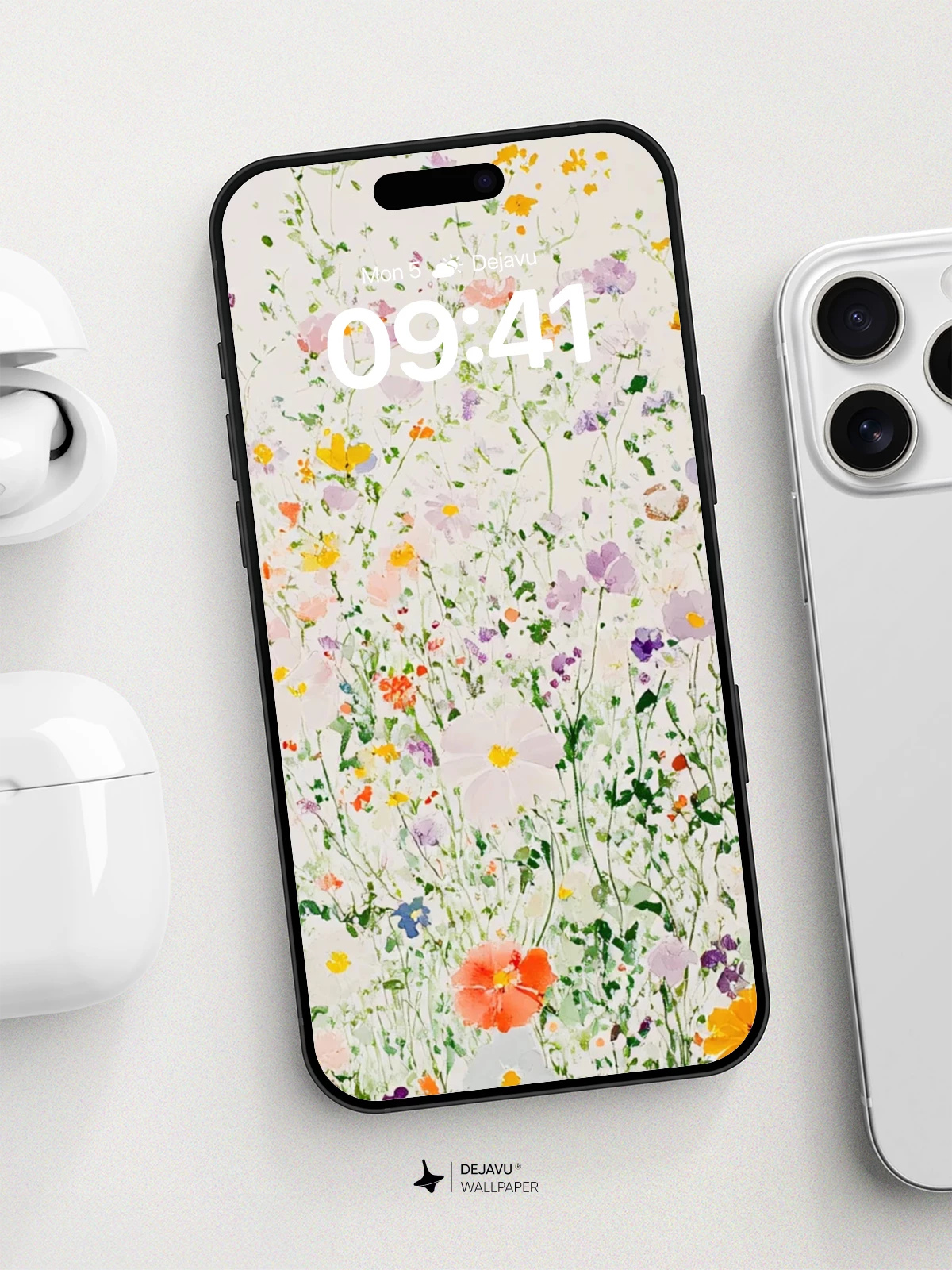 Watercolor Wildflower Garden Wallpaper 8K for iPhone and Android