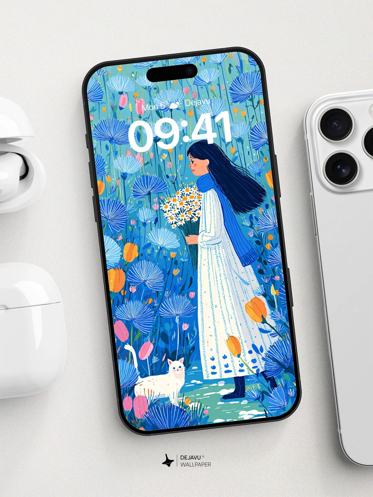 Whimsical Flower Field Wallpaper 8K for iPhone and Android