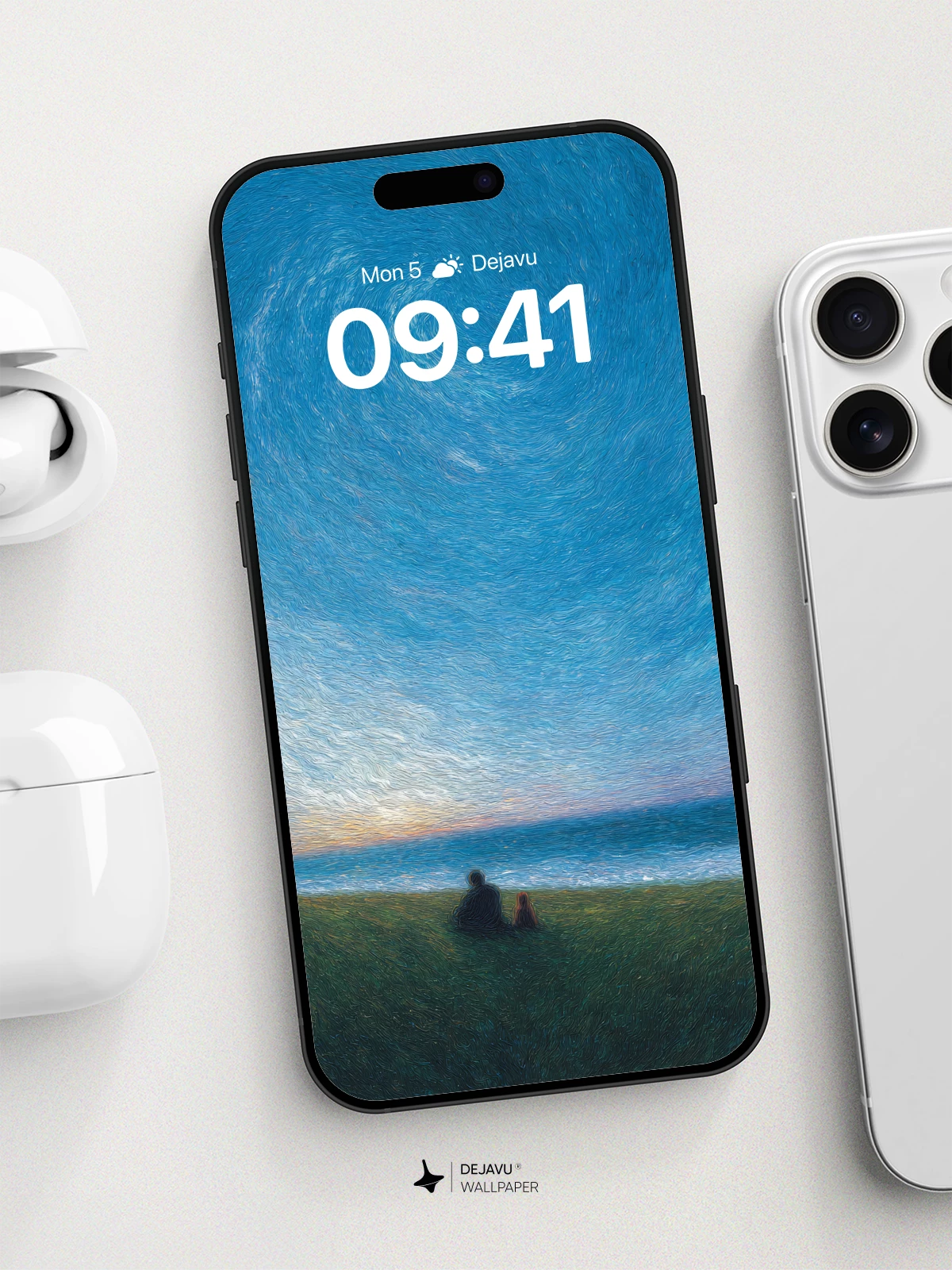 Van Gogh-Inspired Ocean Sky Wallpaper 8K for iPhone and Android